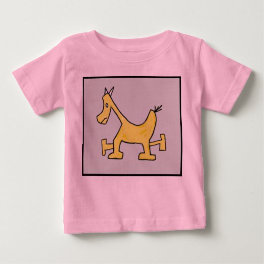 T-shirt Pour Bébé Chemise jaune de bébé de cheval (Devant)