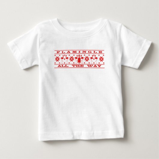 T-shirt Pour Bébé Chemise laide de Noël de bébé de Flamingle (Devant)