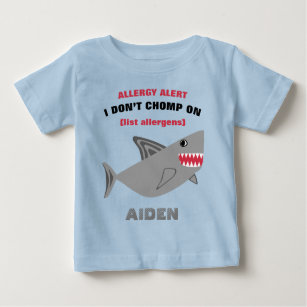 T-shirt Pour Bébé Chemise multiple de requin d'alerte d'allergie