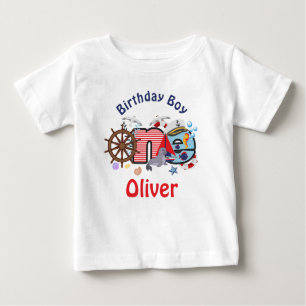 T-shirt Pour Bébé Chemise Nautique Anniversaire Nautique Un Annivers