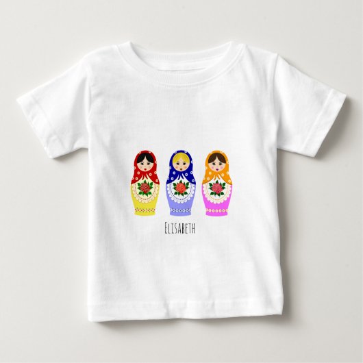 T-shirt Pour Bébé Chemise nommée de bébé de poupées russes de (Devant)