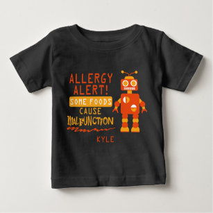 T-shirt Pour Bébé Chemise orange d'alerte d'allergie alimentaire de