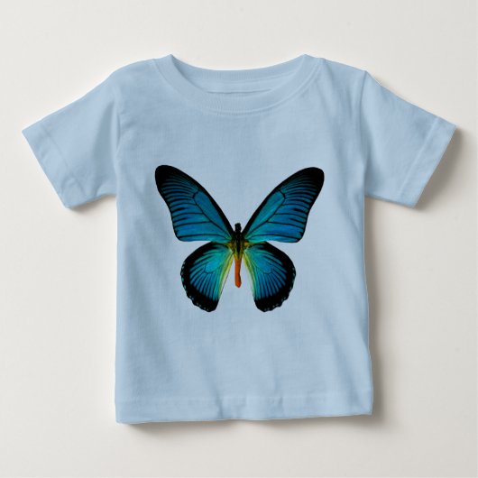 T-shirt Pour Bébé Chemise papillon bleu (Devant)