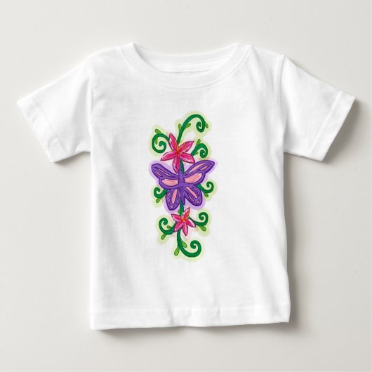 T-shirt Pour Bébé Chemise papillon pourpre (Devant)