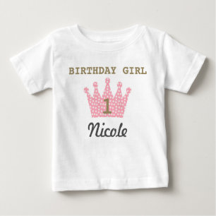 T-shirt Pour Bébé Chemise personnalisée de couronne de fille