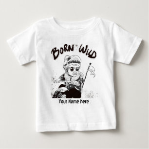T-shirt Pour Bébé Chemise personnalisée 'Né Sauvage' avec le nom de