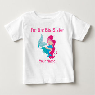 T-shirt Pour Bébé Chemise personnalisée par sirène de rose de grande