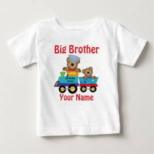 T-shirt Pour Bébé Chemise personnalisée par train d'ours de frère