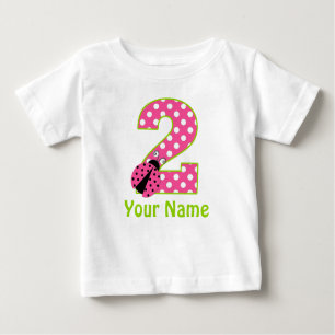 T-shirt Pour Bébé Chemise personnalisée Pink Green 2 Anniversaire