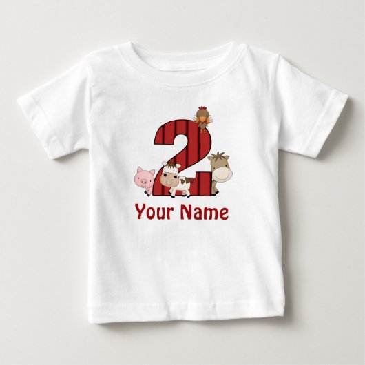T-shirt Pour Bébé Chemise personnalisée pour les animaux de ferme du (Devant)