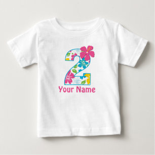 T-shirt Pour Bébé Chemise personnalisée Tropical 2e anniversaire
