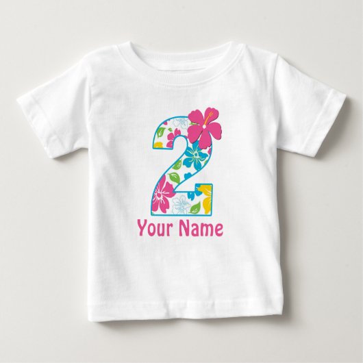 T-shirt Pour Bébé Chemise personnalisée Tropical 2e anniversaire (Devant)