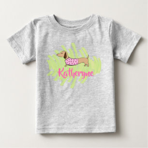 T-shirt Pour Bébé Chemise pour bébé Dachshund Hearts pour le printem