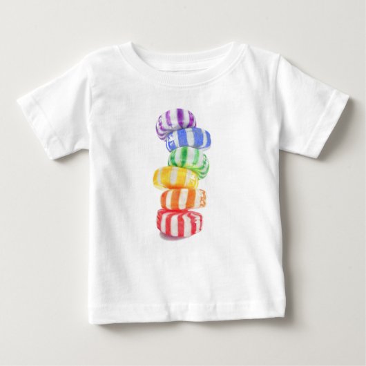 T-SHIRT POUR BÉBÉ CHEMISE POUR BÉBÉ RAINBOW CANDY (Devant)
