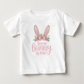 T-shirt Pour Bébé Chemise pour fille premier anniversaire lapin flor (Devant)