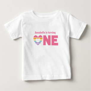 T-shirt Pour Bébé Chemise premier anniversaire avec cœur