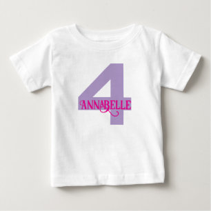 T-shirt Pour Bébé Chemise quatrième anniversaire fille