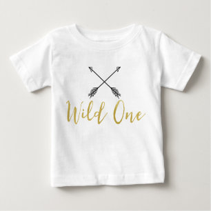 T-shirt Pour Bébé Chemise sauvage de feuille d'or de Faux des