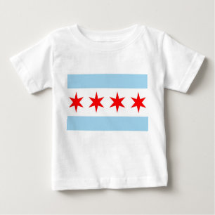 T-shirt Pour Bébé Chemise T bébé avec Drapeau de Chicago, Ilinois
