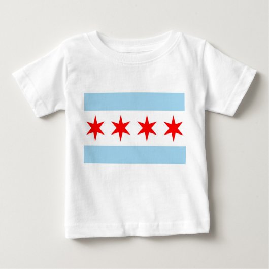 T-shirt Pour Bébé Chemise T bébé avec Drapeau de Chicago, Ilinois (Devant)