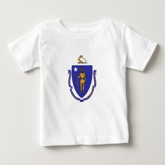 T-shirt Pour Bébé Chemise T bébé avec drapeau du Massachusetts (Devant)