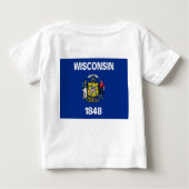 T-shirt Pour Bébé Chemise T bébé avec Drapeau du Wisconsin, U.S.A. (Dos)