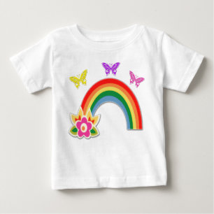 T-shirt Pour Bébé Chemise T Papillon et Arc-en-ciel pour les jeunes