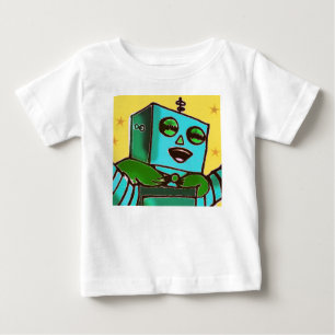 T-shirt Pour Bébé Chemise T-shirt bébé robot Jaune