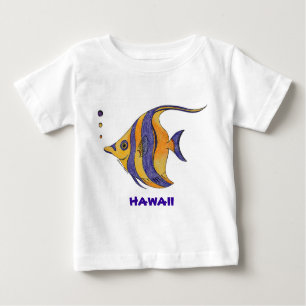 T-shirt Pour Bébé Chemise tropicale de poissons d'Hawaï