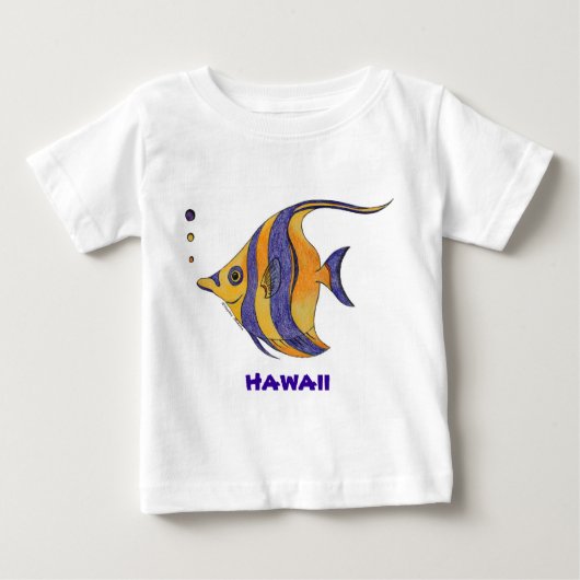T-shirt Pour Bébé Chemise tropicale de poissons d'Hawaï (Devant)