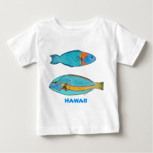 T-shirt Pour Bébé Chemise tropicale de poissons d'Hawaï