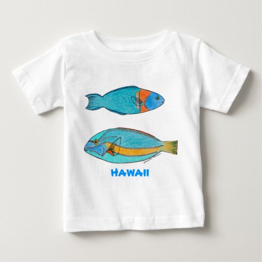 T-shirt Pour Bébé Chemise tropicale de poissons d'Hawaï (Devant)