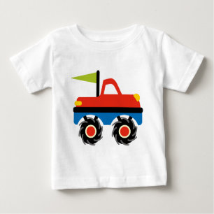 T-shirt Pour Bébé Chemises bleues rouges de camion de monstre