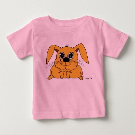 T-shirt Pour Bébé Chemises de lapin gras mignonne (Devant)
