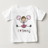 T-shirt Pour Bébé Chemises et cadeaux Pom-pom girl roses (Devant)
