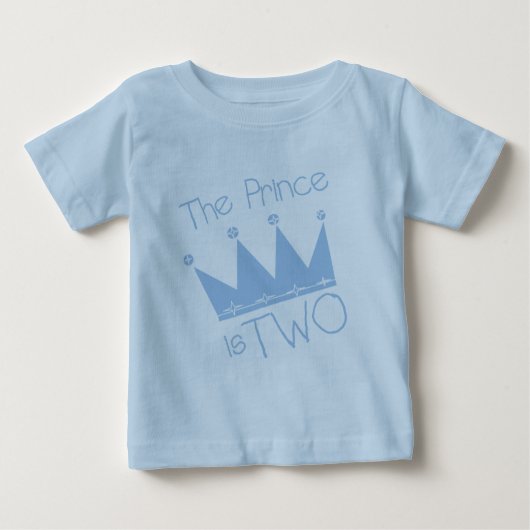 T-shirt Pour Bébé Chemises et cadeaux Prince Crown 2e anniversaire (Devant)