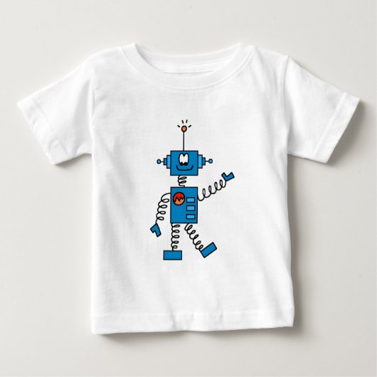 T-shirt Pour Bébé Chemises et cadeaux Robot Bleu (Devant)