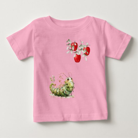 T-shirt Pour Bébé Chenille Mignonne (Devant)
