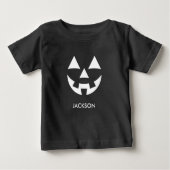 T-SHIRT POUR BÉBÉ CHER JACK-O'-LANTERN CITROUILLE FACE NOM PERSONNAL (Devant)