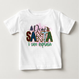 T-shirt Pour Bébé Cher Père Noël, Je Peux Expliquer