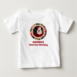 T-shirt Pour Bébé Cherry vintage 'Sweet One' 1er anniversaire fille