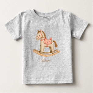 T-shirt Pour Bébé Cheval à bascule en bois