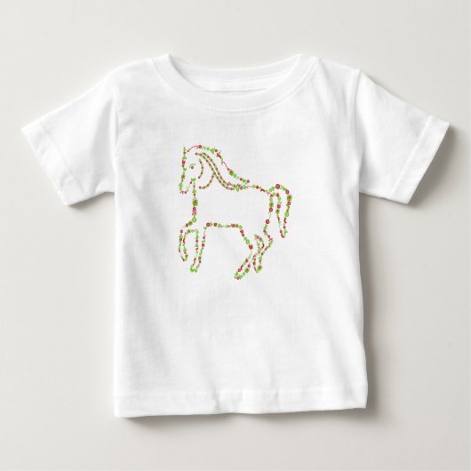 T-shirt Pour Bébé Cheval Amant animal Noël, Noël ferme Anima (Devant)