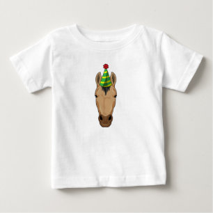 T-shirt Pour Bébé Cheval avec chapeau de fête