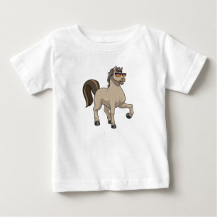 T-shirt Pour Bébé Cheval avec Lunettes de Soleil