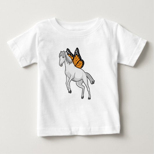 T-shirt Pour Bébé Cheval avec papillon (Devant)