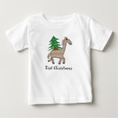 T-shirt Pour Bébé Cheval avec sapin de Noël (Devant)