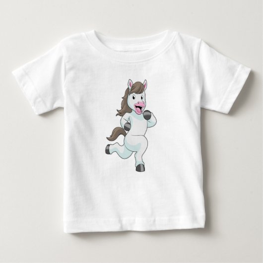 T-shirt Pour Bébé Cheval comme coureur à la course (Devant)