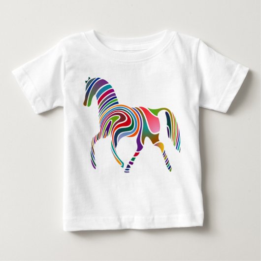 T-shirt Pour Bébé Cheval d'arc-en-ciel (Devant)