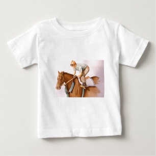 T-shirt Pour Bébé Cheval de course et Jockey WaterColor